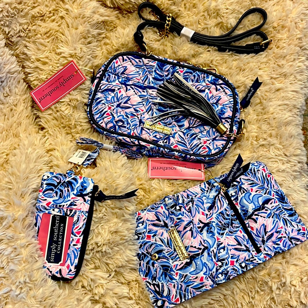 Three piece set. simply southern. new with tags bag and lanyard with wallet
